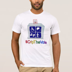 t-shirt do #CripTheVote, branco, para homens