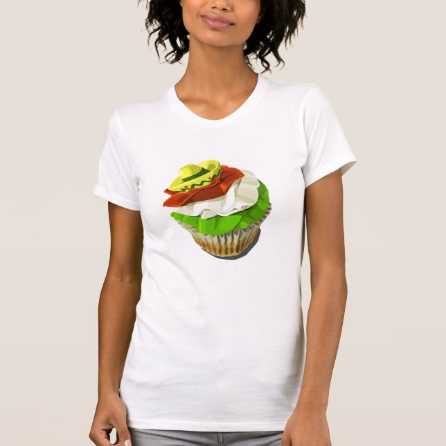 T-shirt do cupcake de Cinco de Mayo (Frente)