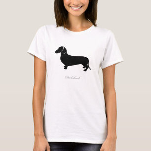 T-shirt do Dachshund (versão lisa preta 2 do