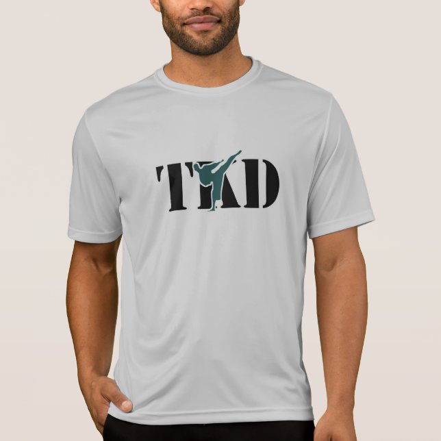 T-shirt do desempenho de Taekwondo "TKD" (Frente)