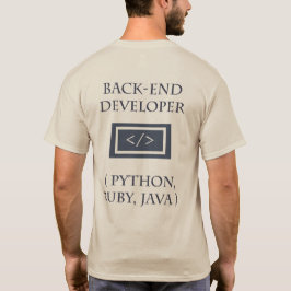T-Shirt do Desenvolvedor Frontene e Back-end