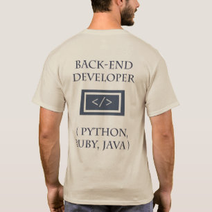 T-Shirt do Desenvolvedor Frontene e Back-end
