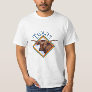 T-shirt do design de Bull da vaca do gado de Texas