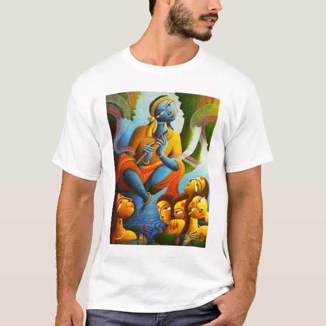T-shirt do design de Krishna da carga (Frente)