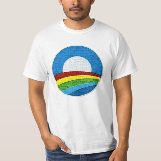 T-shirt do design do círculo do arco-íris de Obama (Frente)
