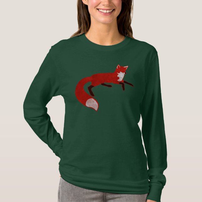T-shirt do design do vintage do Fox (Frente)