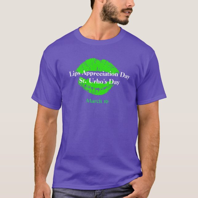 T-shirt do dia da apreciação dos lábios & do dia (Frente)