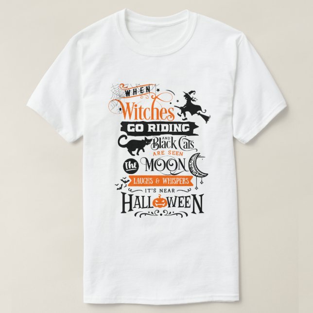 t-shirt do Dia das Bruxas, t-shirt do Halloween da (Frente do Design)