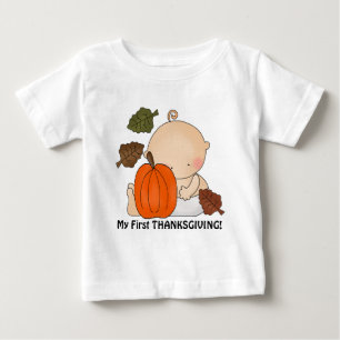 T-shirt do dia de acção de graças do bebê unis
