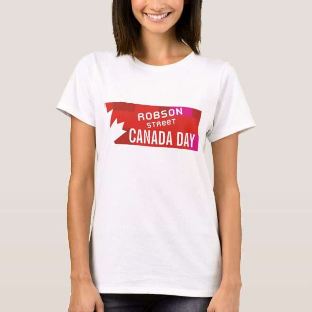 T-shirt do dia de Canadá da RUA de ROBSON (Frente)