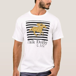 T-Shirt do Dia de Cavalo de Corrida Dourado