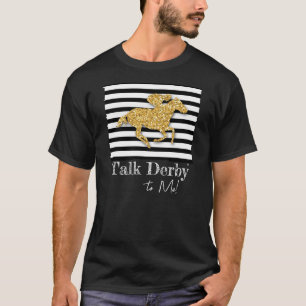 T-Shirt do Dia de Cavalo de Corrida Dourado
