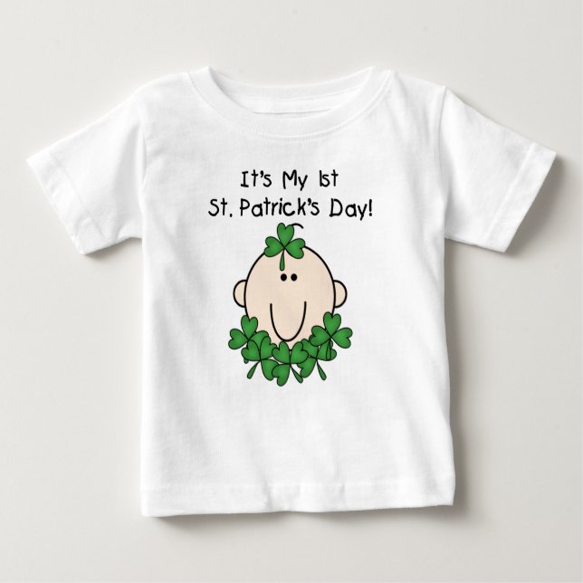 T-shirt do dia de ø St Patrick do bebê do trevo (Frente)