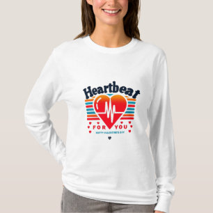 t-shirt do dia de os namorados HeartBeat Para V