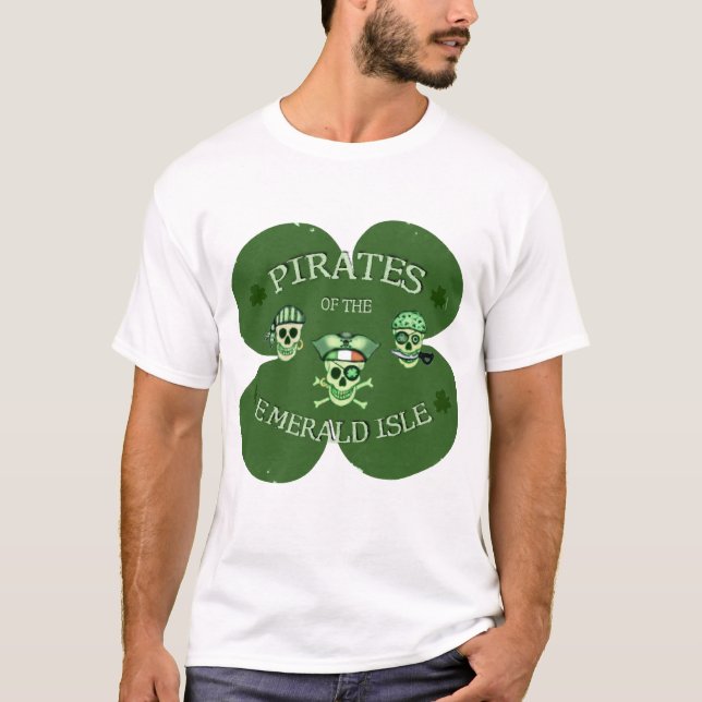 T-shirt do dia de St Patrick irlandês do pirata (Frente)