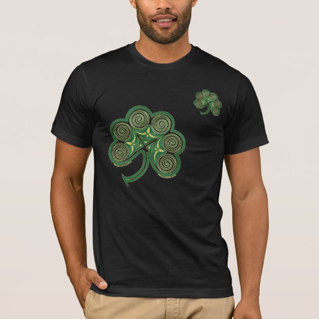 T-shirt do dia de St Patrick - trevo espiral (Frente)