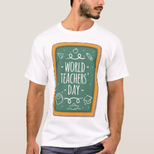 T-shirt do dia do professor do mundo - de volta ao