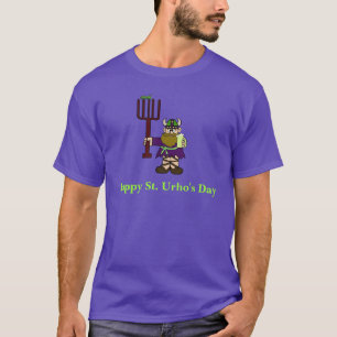 T-shirt do dia do St. Urho roxo e verde