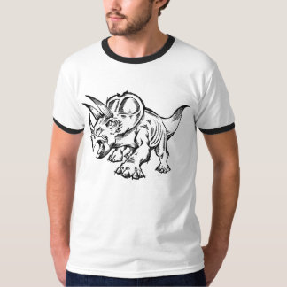 T-shirt do dinossauro do Triceratops do Doodle do