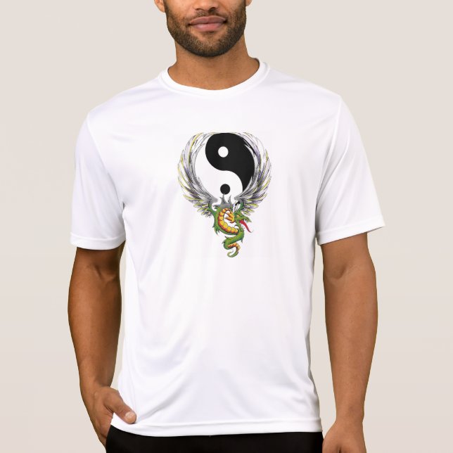 T-shirt do dragão de Yin Yang (Frente)
