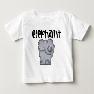 T-shirt do Elefante Baby Raglan, cinza