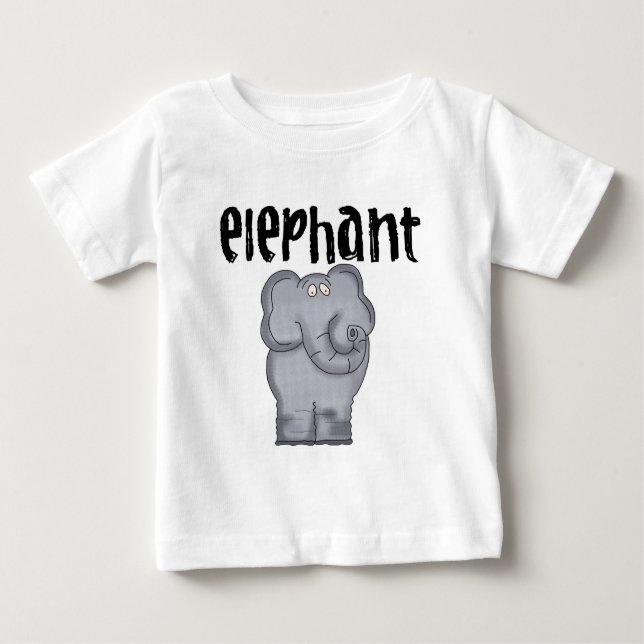 T-shirt do Elefante Baby Raglan, cinza (Frente)