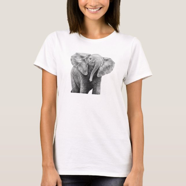 T-shirt do elefante do bebê (Frente)