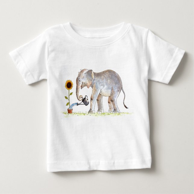 T-shirt do elefante do bebê (Frente)
