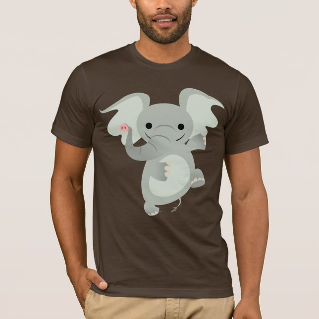 T-shirt do elefante dos desenhos animados da dança (Frente)