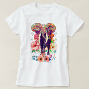 T-shirt do elefante e da flor