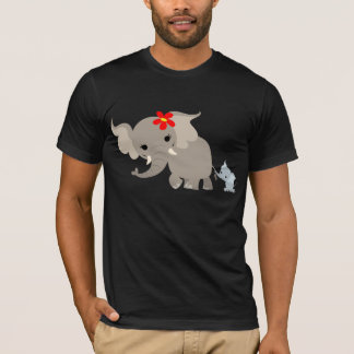 T-shirt do elefante e da vitela da mãe dos