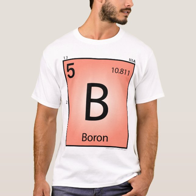 T-shirt do elemento do boro (b) - parte dianteira (Frente)