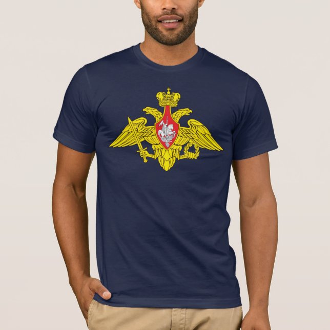 T-shirt do emblema do exército de Rússia (Frente)