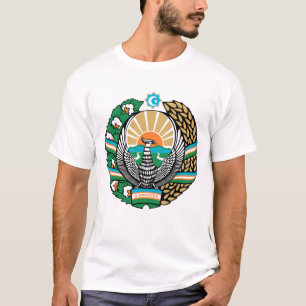 T-shirt do emblema do Uzbeque