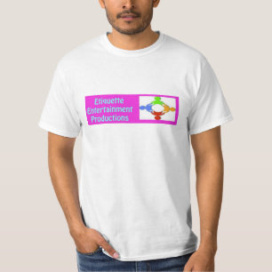 T-shirt do entretenimento da etiqueta