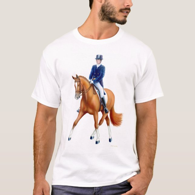 T-shirt do Equestrian da passagem do adestramento (Frente)