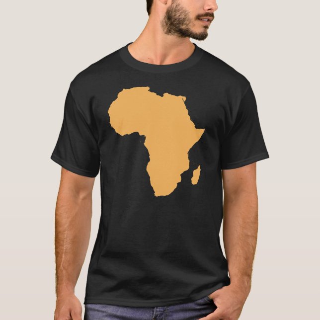 T-shirt do esboço do continente de África (Frente)