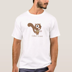 T-shirt do esquilo do amante do café