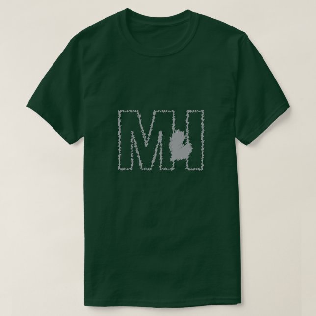 T-shirt do estado de Michigan MI (Frente do Design)