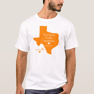 T-Shirt do Estado Laranja da Família Texas