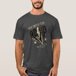 T-Shirt do Estilo Retroativo ADHD ACDC