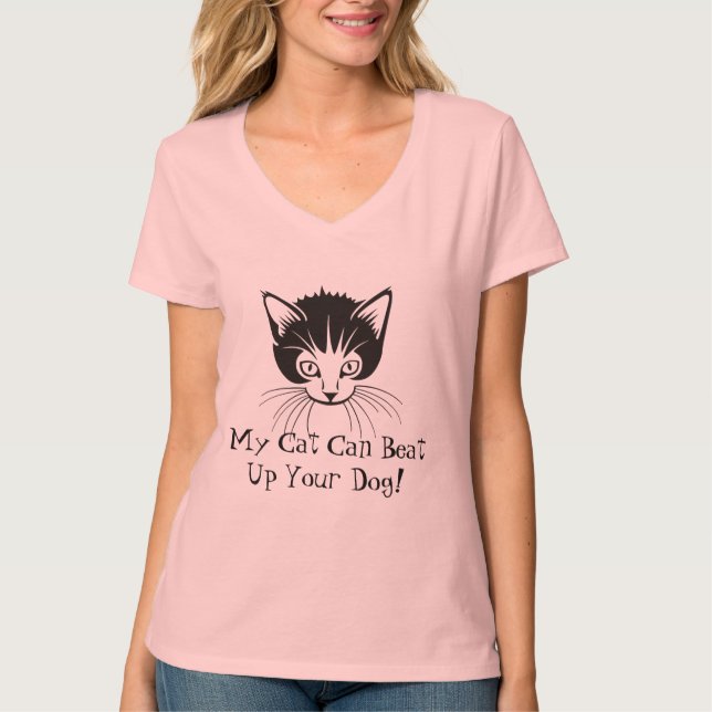 T-shirt do fã do gato (Frente)