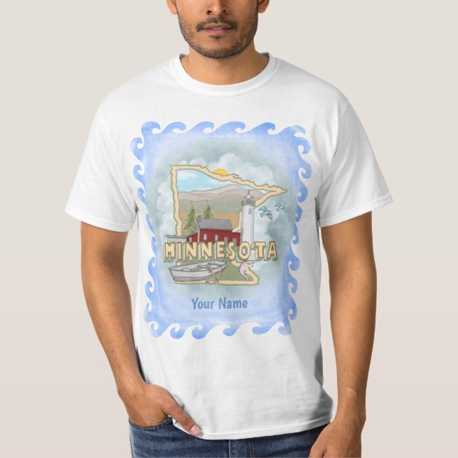 t-shirt do farol de Minnesota (Frente)