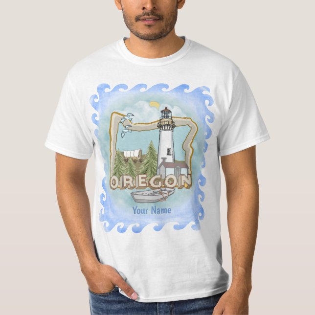 t-shirt do farol de Oregon (Frente)
