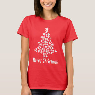 T-shirt do feriado da árvore de Natal do