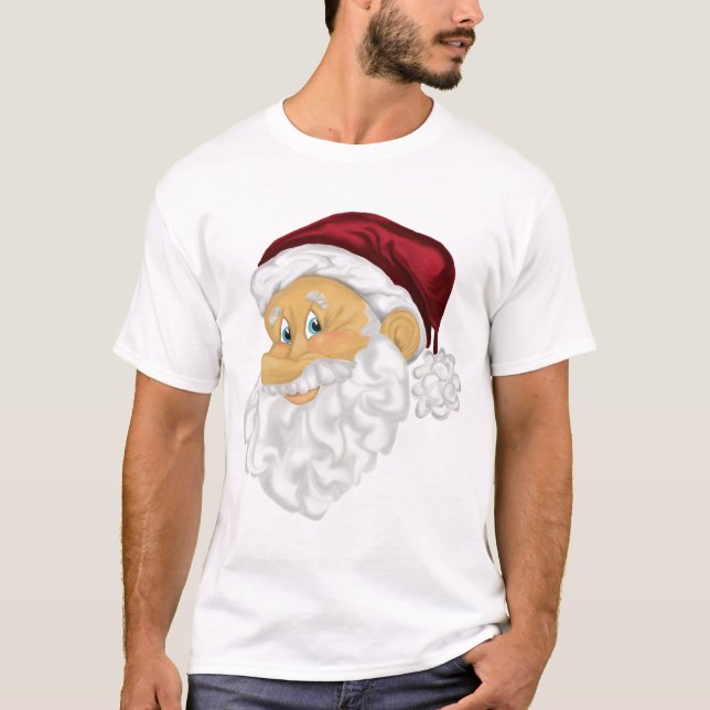 T-shirt do feriado do Natal da cara do papai noel (Frente)