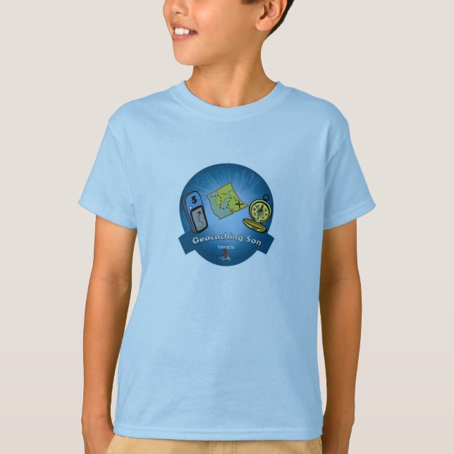 T-shirt do filho de Geocaching (Frente)