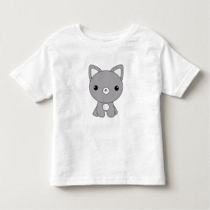 T-shirt do filhote de cachorro de lobo de Kawaii