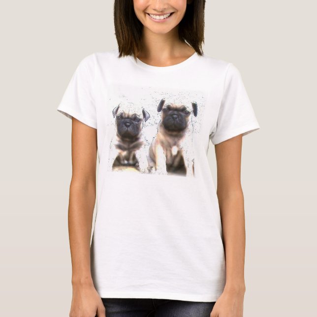 T-shirt do filhote de cachorro do Pug (Frente)