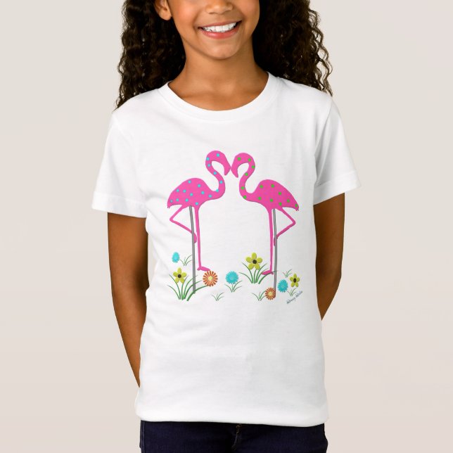 T-shirt do flamingo das crianças (Frente)